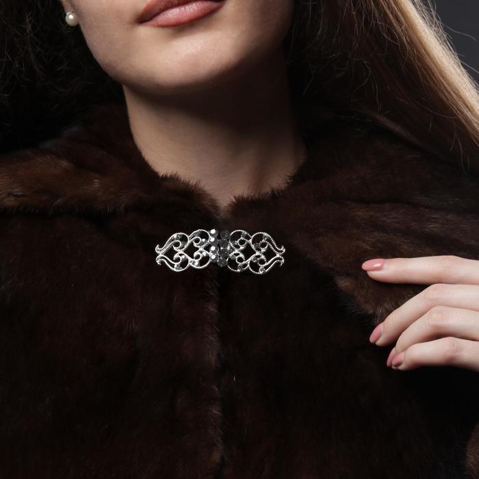 Декоративная застежка, 6,5х2,2см, цвет серебристый