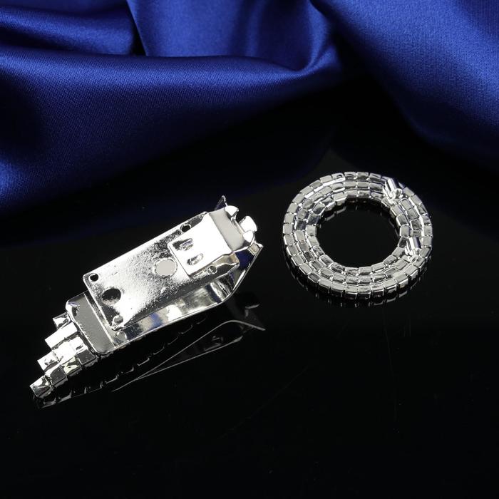 Декоративная застёжка «Круг», d=3,5см, цвет серебристый