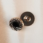 Пуговица декоративная «Водоворот», d=12 мм, на ножке, цвет чёрный/золотой