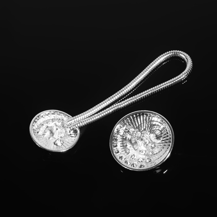 Декоративная застёжка, d=2,5см, цвет серебряный