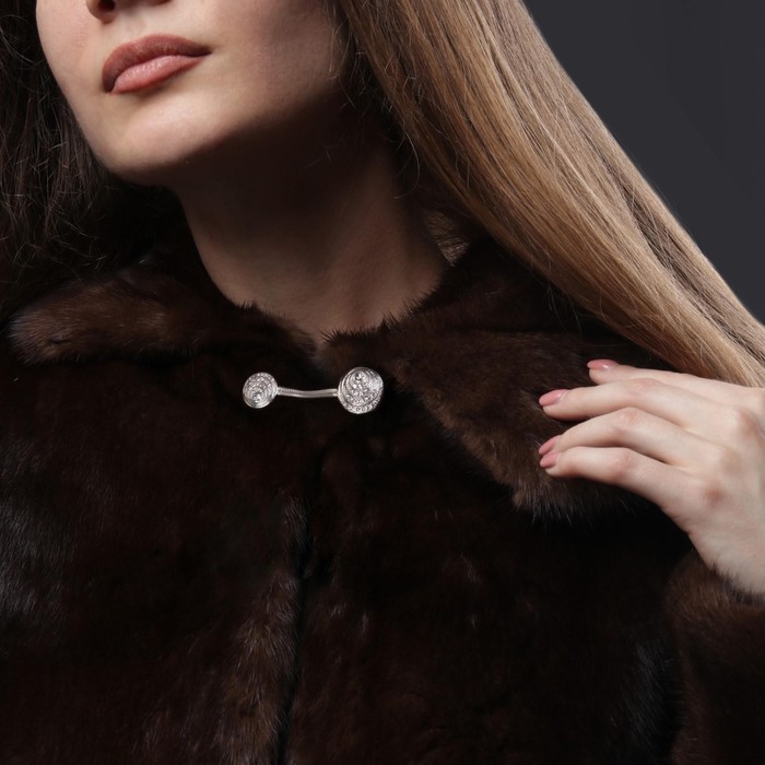 Декоративная застёжка, d=2,5см, цвет серебряный