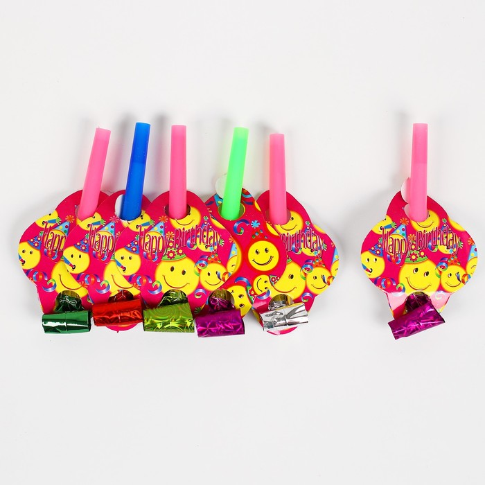 Набор для праздника "Смайлики", скатерть 180*108 см, 6 тарелок, 6 язычков