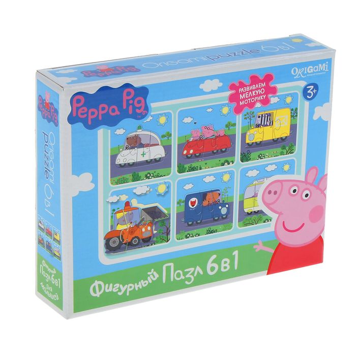 Пазл фигурный "Транспорт", 6 в 1