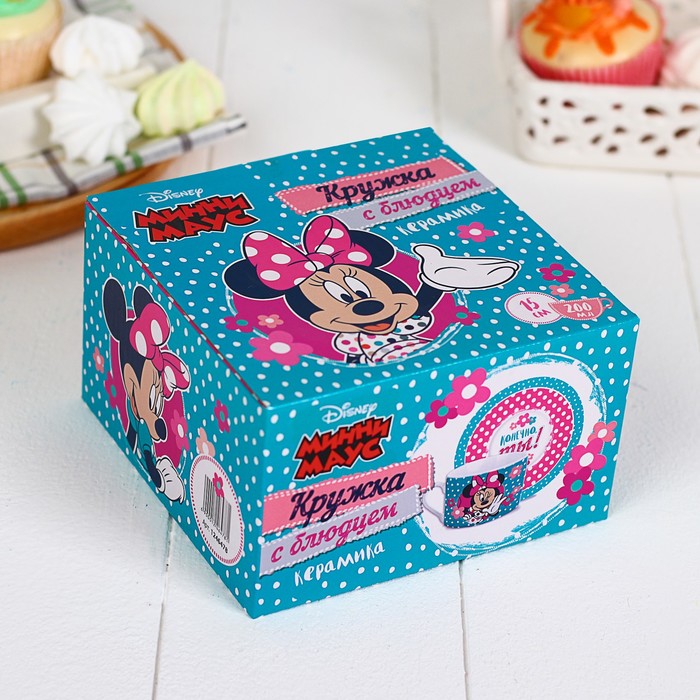 Набор: кружка с блюдцем "Конечно ты", Минни Маус, 200 мл