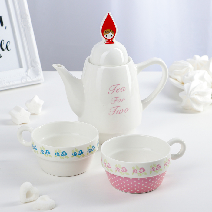 Набор чайный "Аленушка": чайник 500 мл, 2 чашки 200 мл