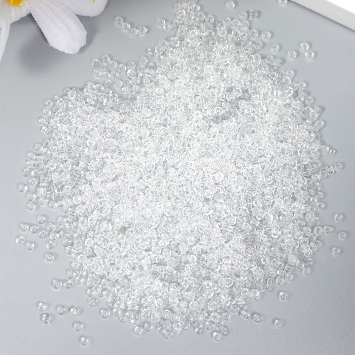 Бисер круглый прозрачный, размер 12/0, 20 г