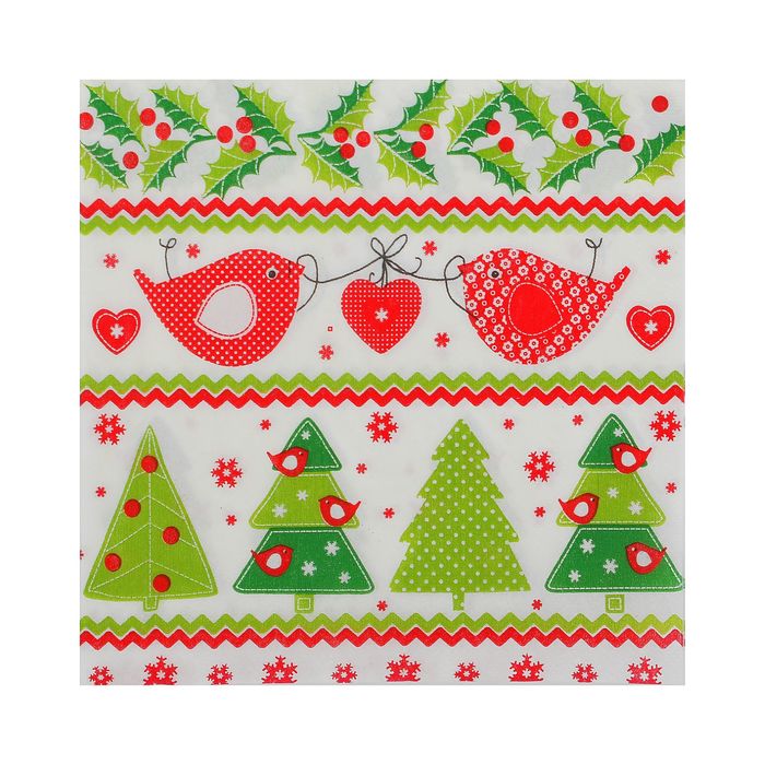 Салфетки бумажные "Новогодние", 33 х 33 см, набор 20 шт.