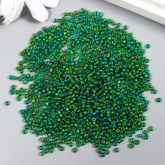 Бисер круглый "Тёмная бирюза", размер 12/0, 20 г