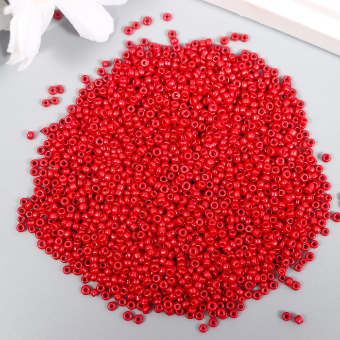 Бисер круглый "Красно-оранжевый", размер 12/0, 20 г
