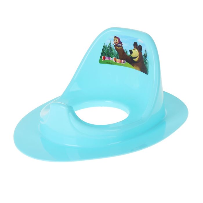 Детская накладка на унитаз «Маша и Медведь» с аппликацией, цвет голубой