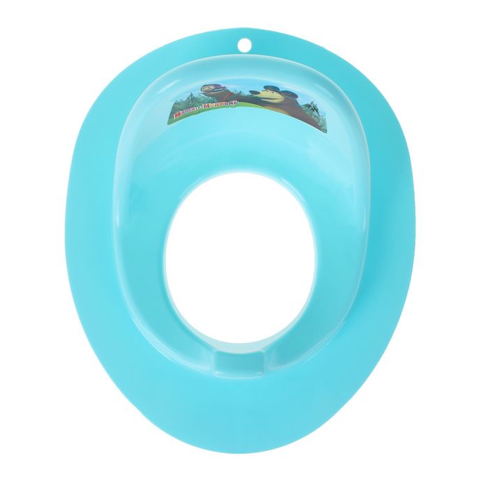 Детская накладка на унитаз «Маша и Медведь» с аппликацией, цвет голубой