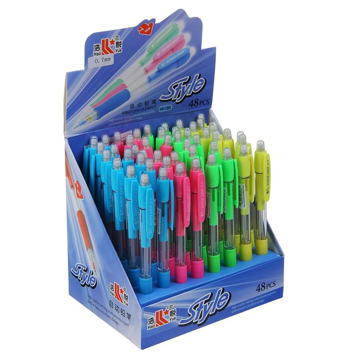 Карандаш механический 0,7 мм, пластиковый, супергрип, МИКС