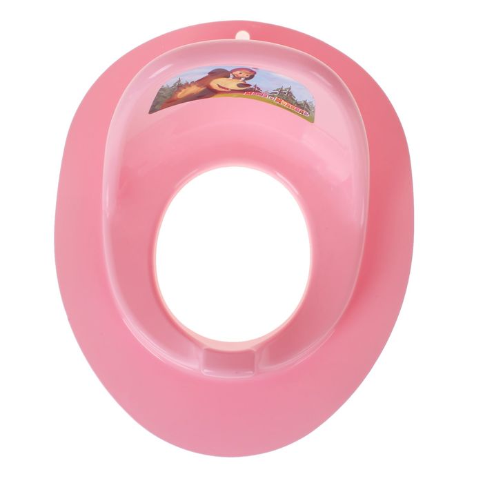 Детская накладка на унитаз «Маша и Медведь» с аппликацией, цвет розовый