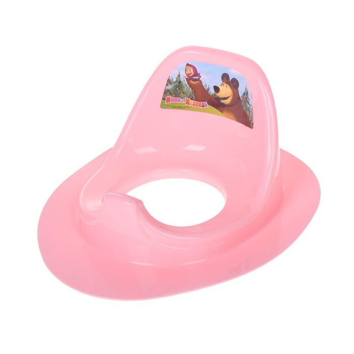 Детская накладка на унитаз «Маша и Медведь» с аппликацией, цвет розовый