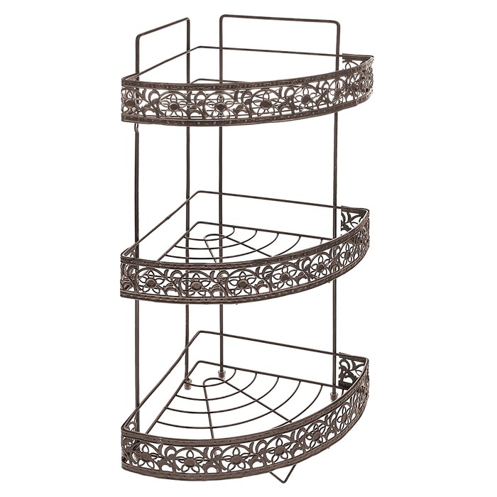 Полка 3х-ярусная угловая, цвет коричневый