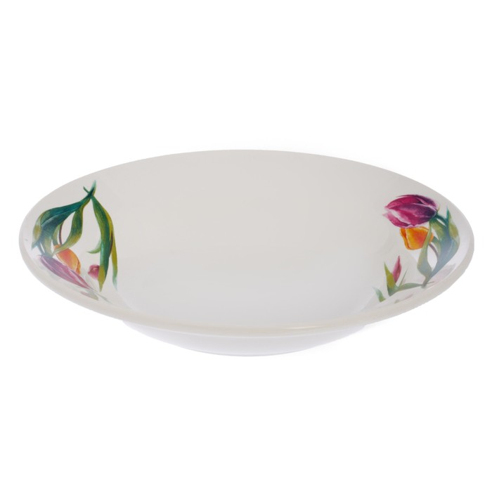 Тарелка глубокая 20 см "Тюльпаны", 250 мл