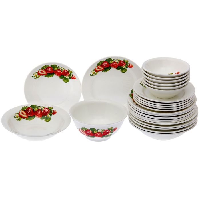 Набор столовый "Клубника новая", 25 предметов