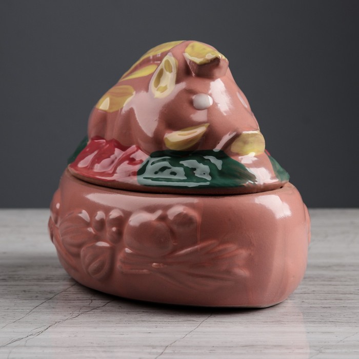 Горшочек для запекания "Кабан" малый, красная глина, 0,7 л