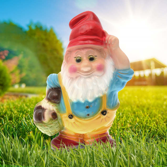 Садовая фигура "Гном с корзиной", микс, 44 см