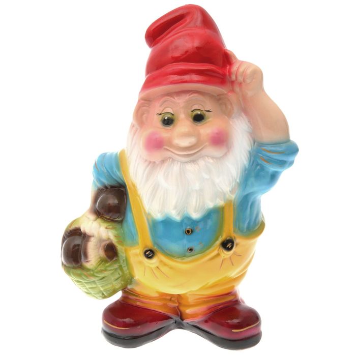 Садовая фигура "Гном с корзиной", микс, 44 см