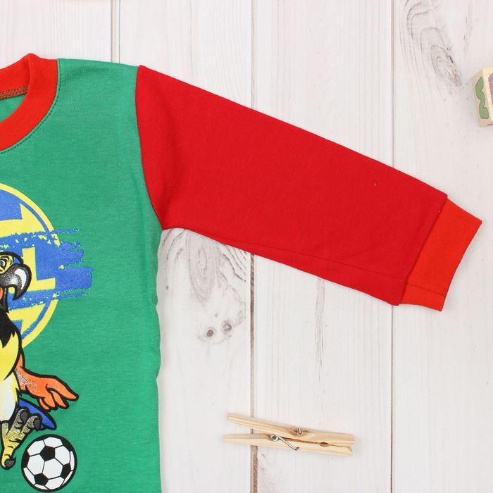 Пижама для мальчика, рост 86 см, цвет зелёный (арт. Пж-524/А-04_М)