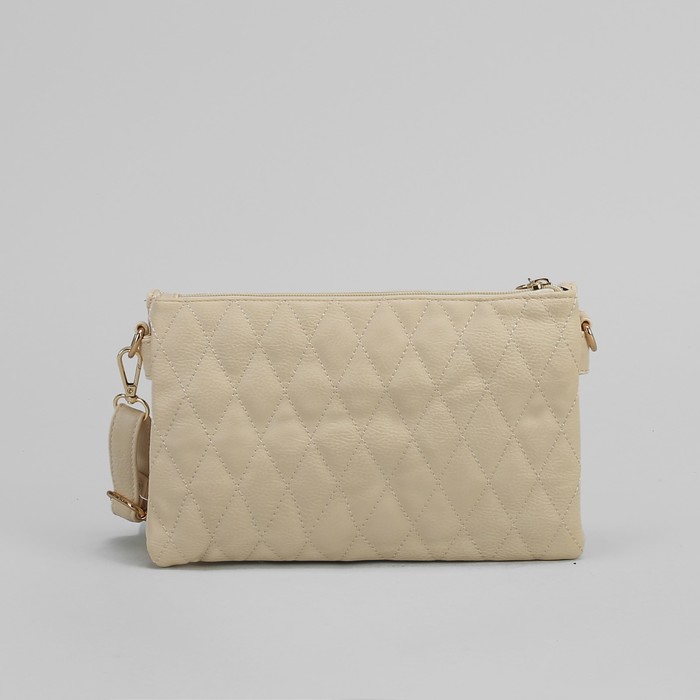 Сумка женская на клапане, 3 отдела, регулируемый ремень, цвет молочный