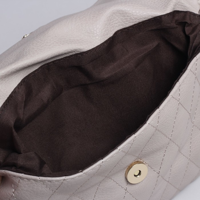 Сумка женская на клапане, 3 отдела, регулируемый ремень, серая