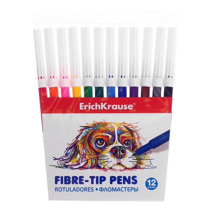 Фломастеры 12 цветов Erich Krause, европодвес