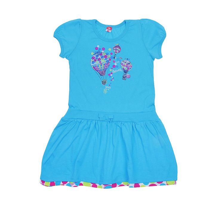 Платье для девочки, рост 98 см (56), цвет бирюзовый