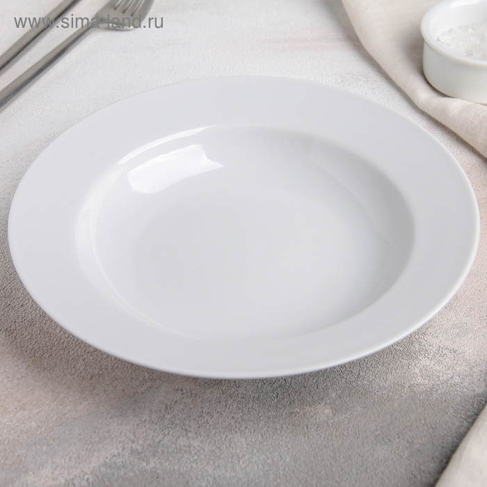 Тарелка глубокая, d=20 см, 250 мл, белая, фарфор тарелка тигровая лилия d 26 см белая фарфор