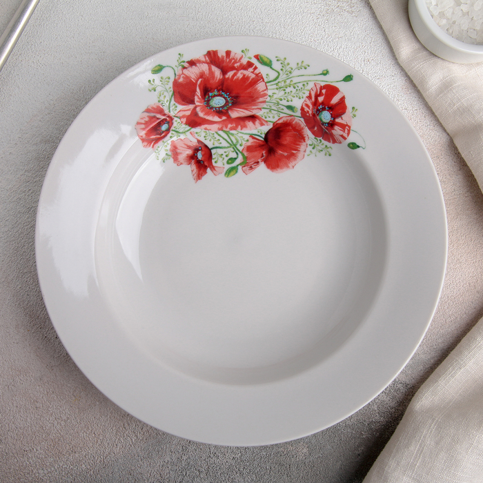 Тарелка глубокая 20 см "Маки"