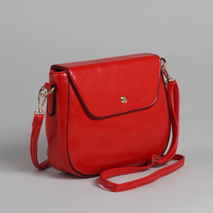 Сумка женская на молнии, 1 отдел с перегородкой, 1 наружный карман, регулируемый ремень, красная