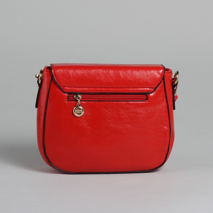 Сумка женская на молнии, 1 отдел с перегородкой, 1 наружный карман, регулируемый ремень, красная