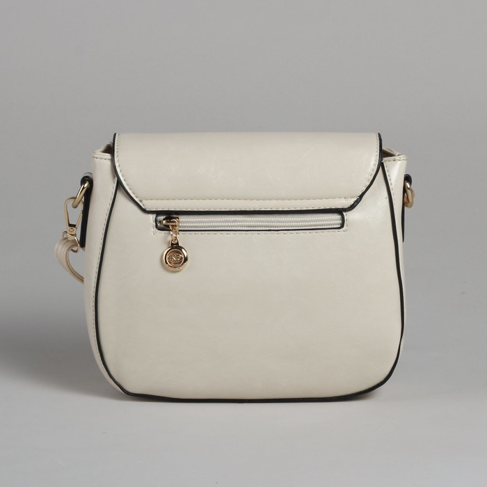 Сумка женская на молнии, 1 отдел с перегородкой, 1 наружный карман, регулируемый ремень, цвет молочный