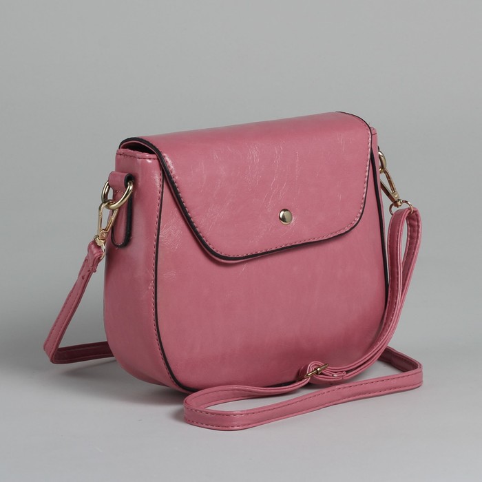 Сумка женская на молнии, 1 отдел с перегородкой, 1 наружный карман, регулируемый ремень, розовая