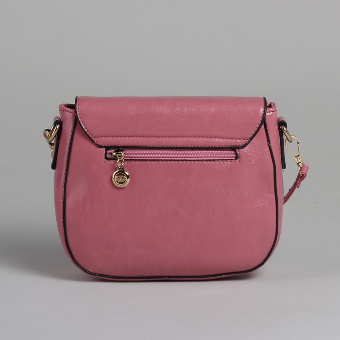 Сумка женская на молнии, 1 отдел с перегородкой, 1 наружный карман, регулируемый ремень, розовая