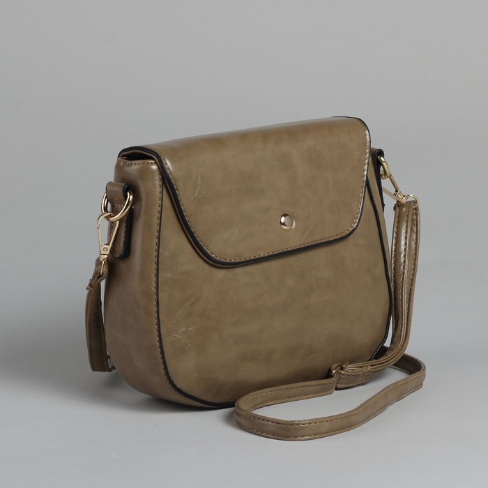 Сумка женская на молнии, 1 отдел с перегородкой, 1 наружный карман, регулируемый ремень, цвет хаки