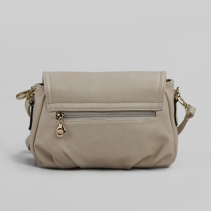 Сумка женская на молнии, 1 отдел, 1 наружный карман, регулируемый ремень, цвет молочный