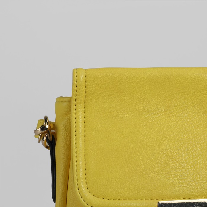 Сумка женская на молнии, 1 отдел, 1 наружный карман, регулируемый ремень, жёлтая