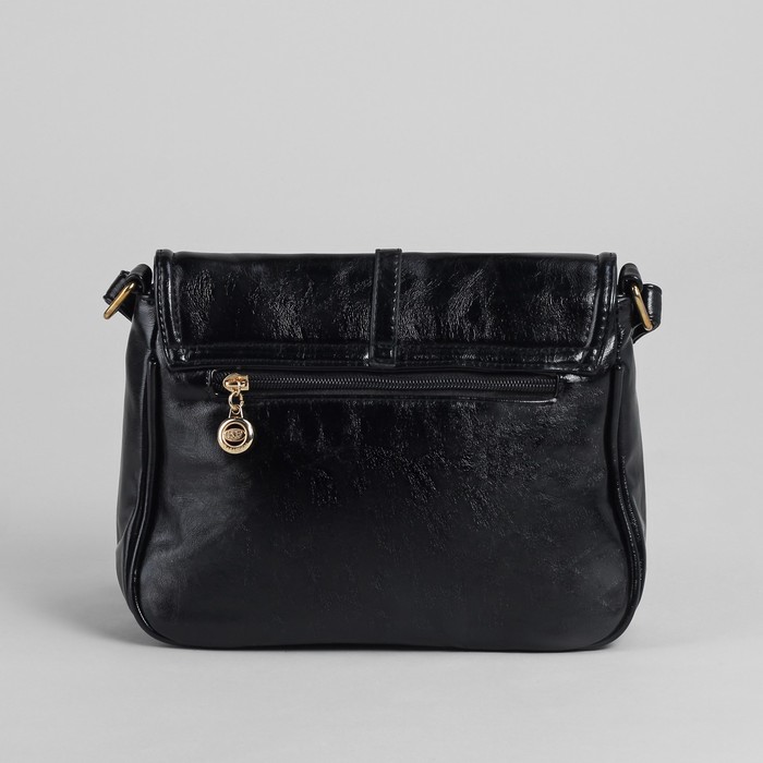 Сумка женская на молнии, 1 отдел, 1 наружный карман, регулируемый ремень, чёрная