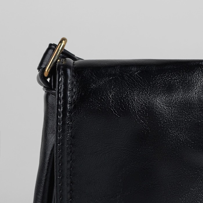 Сумка женская на молнии, 1 отдел, 1 наружный карман, регулируемый ремень, чёрная