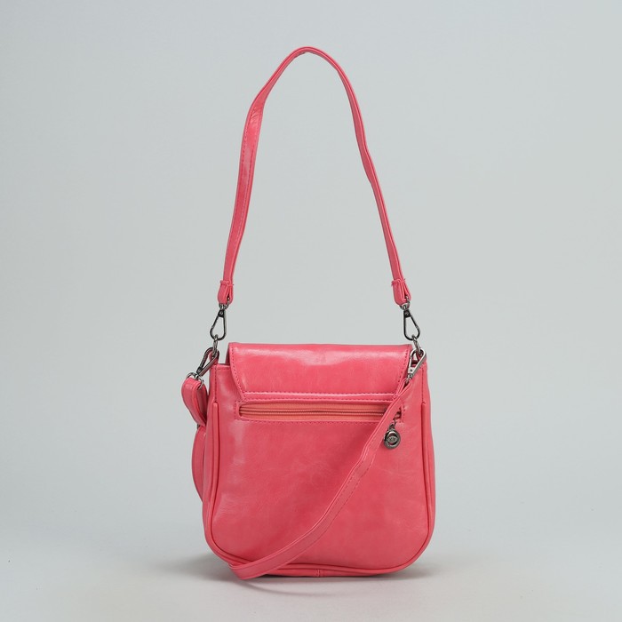Сумка женская на молнии, 1 отдел с перегородкой, 1 наружный карман, регулируемый ремень, розовая