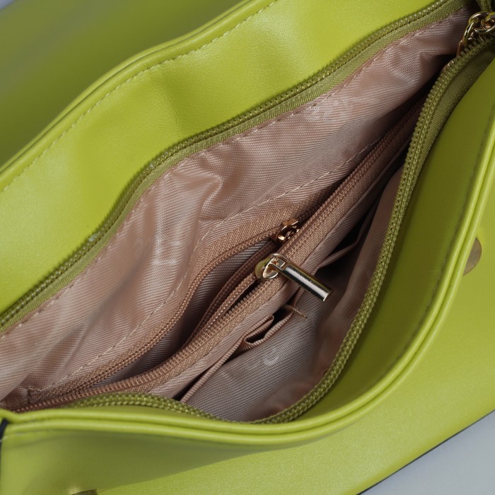 Сумка женская на молнии, 1 отдел, 1 наружный карман, регулируемый ремень, жёлтая