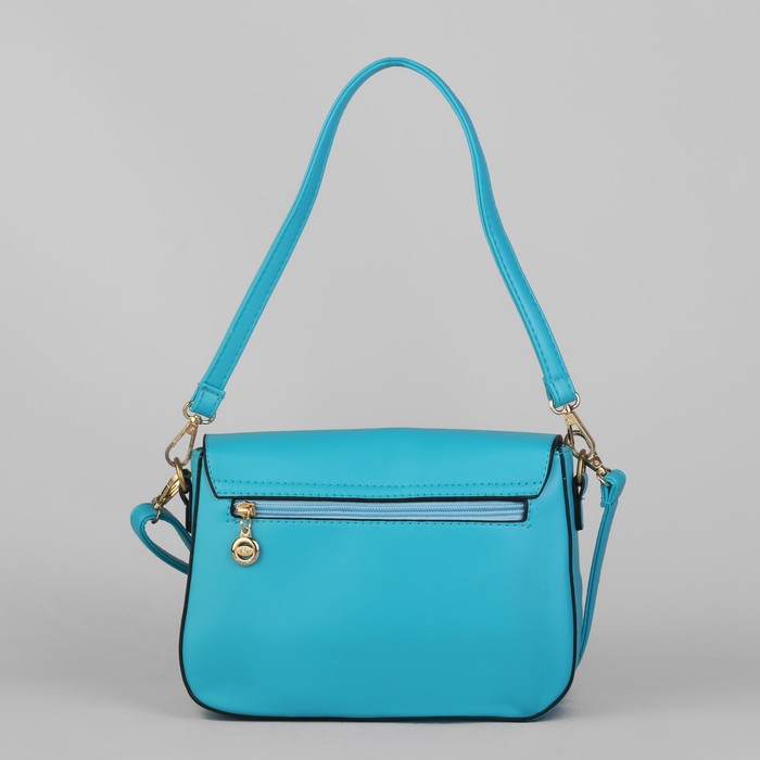 Сумка женская на молнии, 1 отдел, 1 наружный карман, регулируемый ремень, цвет бирюзовый