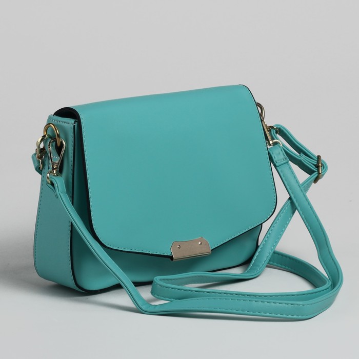 Сумка женская на молнии, 1 отдел, 1 наружный карман, регулируемый ремень, зелёная