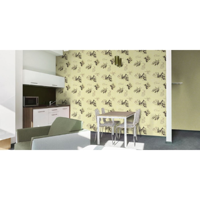 Обои виниловые 1639-2 Erismann-R, оливки на молочном фоне, 0,53х10м