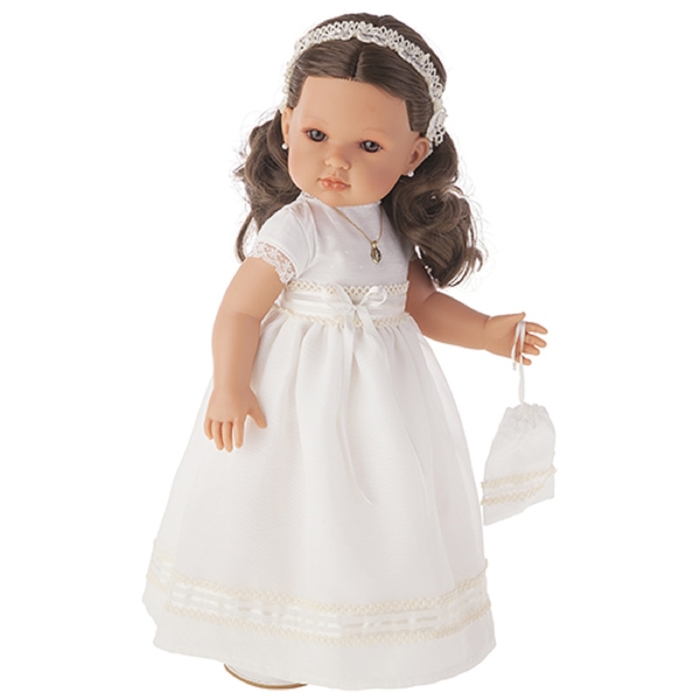 Кукла "Белла. Первое причастие", брюнетка в кремовом