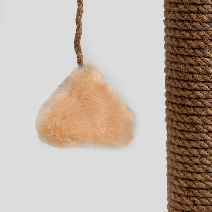 Когтеточка "Столбик" с полкой и игрушкой, 40 х 40 х 60 см микс цветов