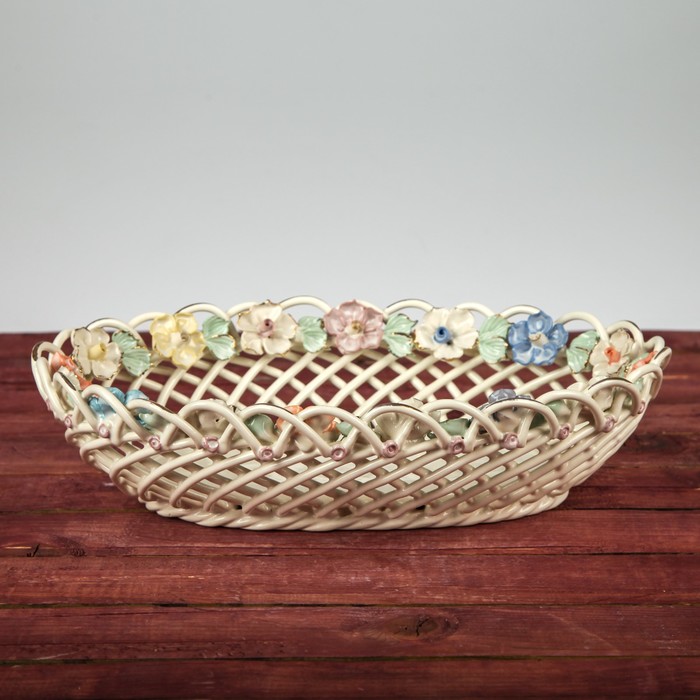 Конфетница "Овал" ажур, лепка