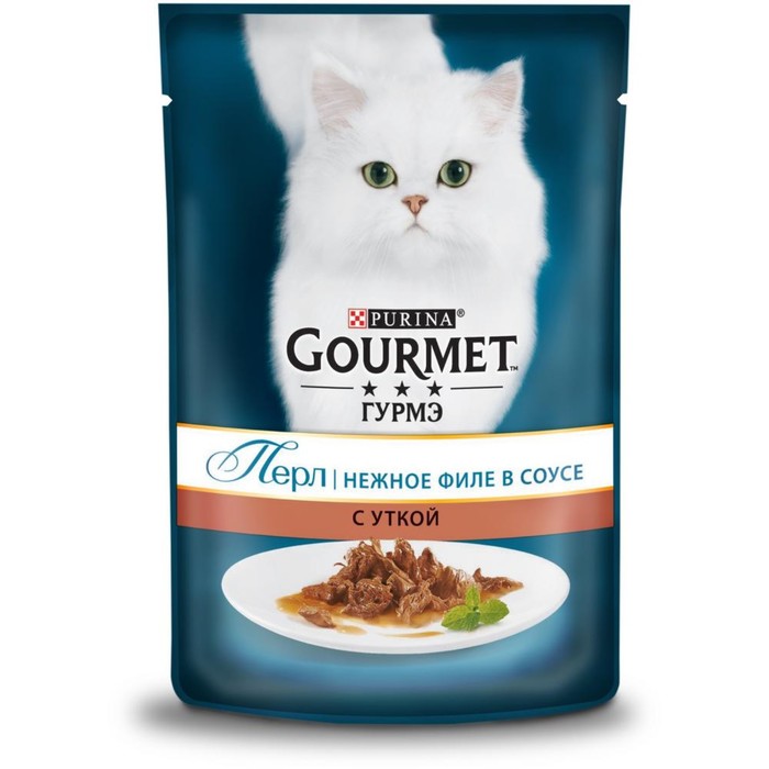 Влажные корма для кошек Влажный корм GOURMET PERLE для кошек, утка, пауч, 85 г